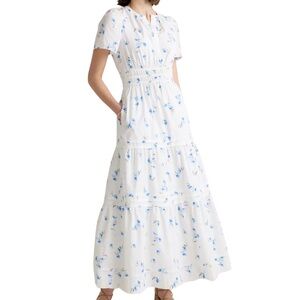 Quince 100% Organic Cotton Poplin Tiered Maxi Dress XS Floral
